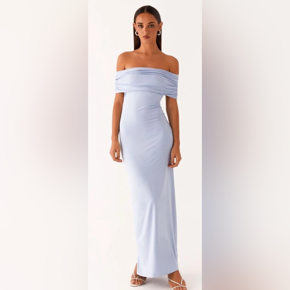 Peppermayo Strapless Light Blue Dress